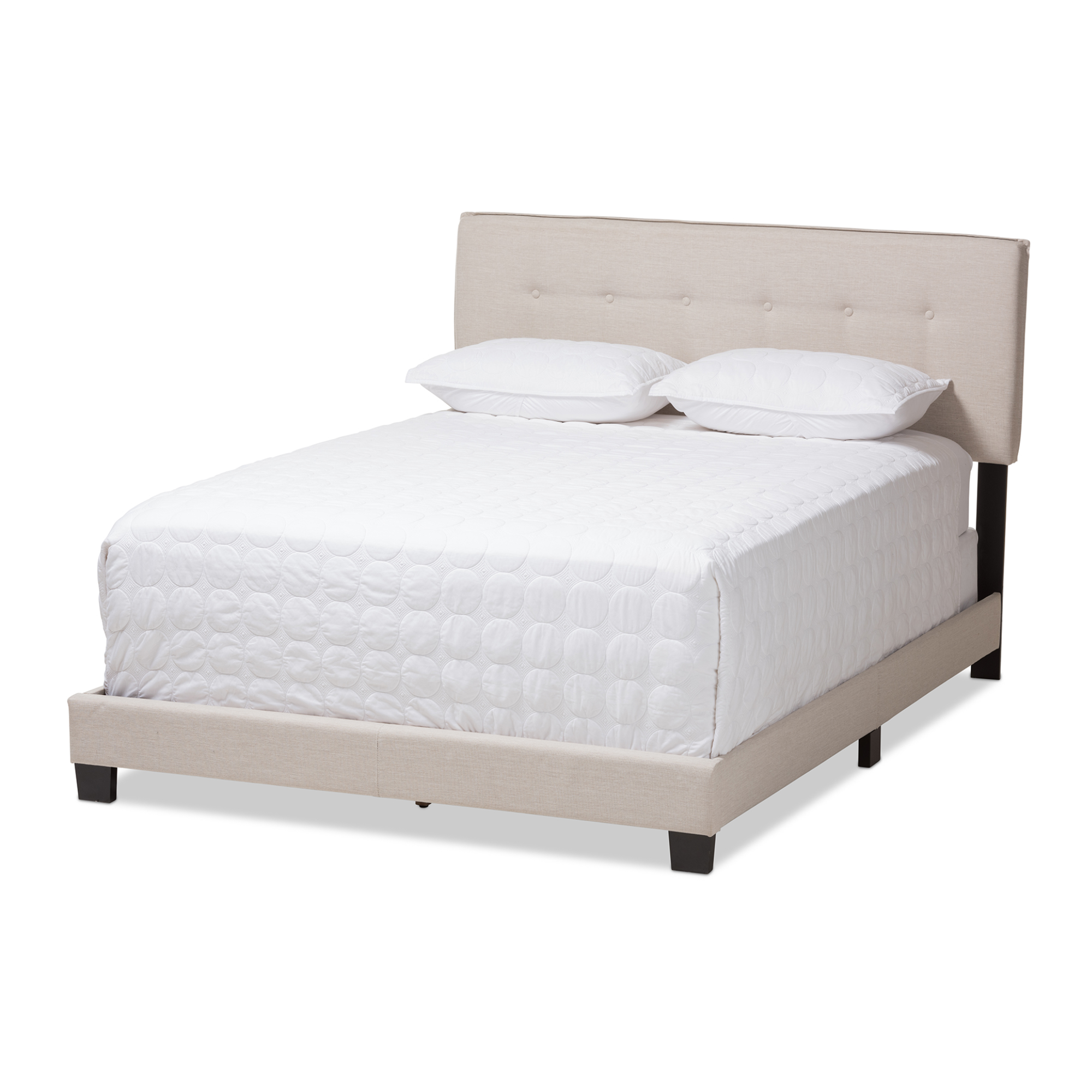 Baxton Studio Audrey Modern and Contemporary Light Beige Fabric Upholstered King Size Bed
